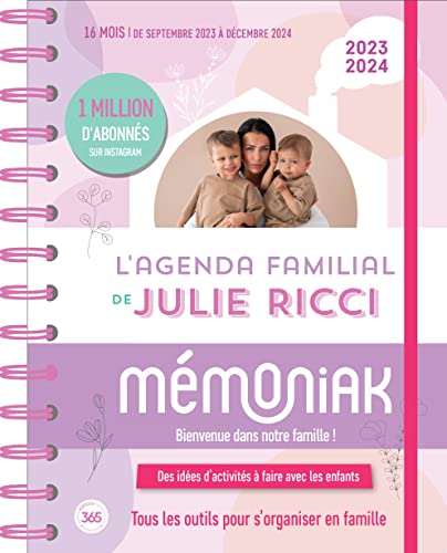 Agenda familial mensuel de Julie Ricci Mémoniak, sept 2023-août 2024 avec ses conseils