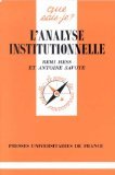 L'analyse institutionnelle