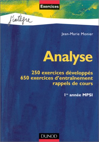 Analyse, 1e année MPSI : Exercices