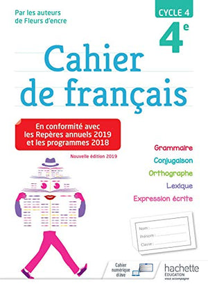 Cahier de français cycle 4 / 4e