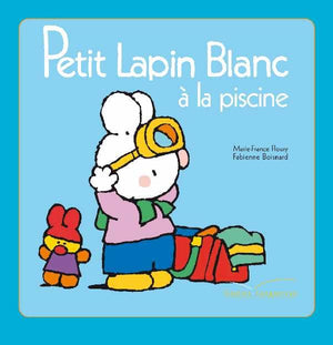 Petit lapin blanc à la piscine