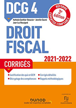 DCG 4 Droit fiscal - Corrigés