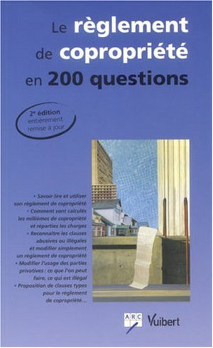 Le règlement de copropriété en 200 questions