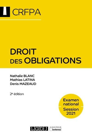 Droit des obligations: CRFPA - Examen national Session 2021