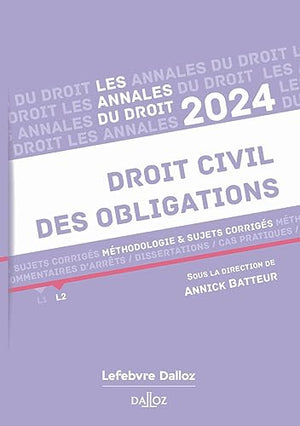 Les Annales du droit civil des obligations 2024