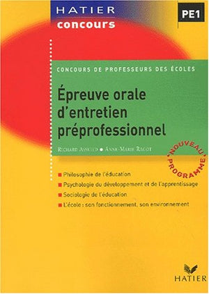 Epreuve orale d'entretien préprofessionnel