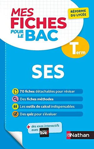 SES (Sciences économiques et sociales) Terminale - Mes fiches pour le BAC Tle