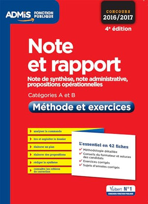 Note et rapport - Méthode et exercices - Catégories A et B