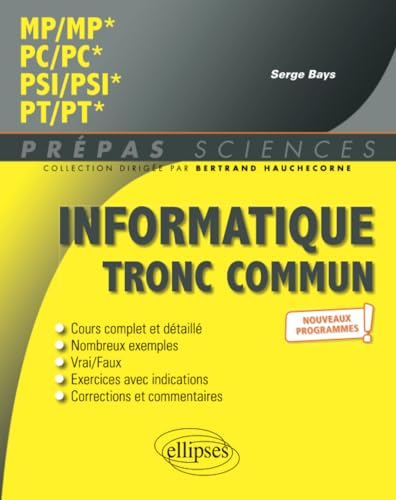 Informatique tronc commun - MP - PC - PSI - PT - Programme 2022