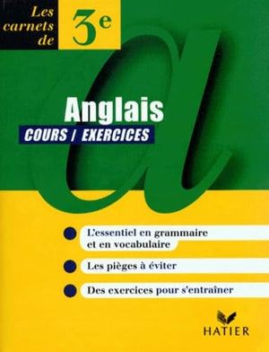 Anglais, troisième, carnet de cours et exercices