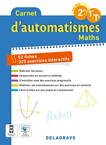 Carnet d’automatismes maths Bac Pro 2de, 1re, Tle
