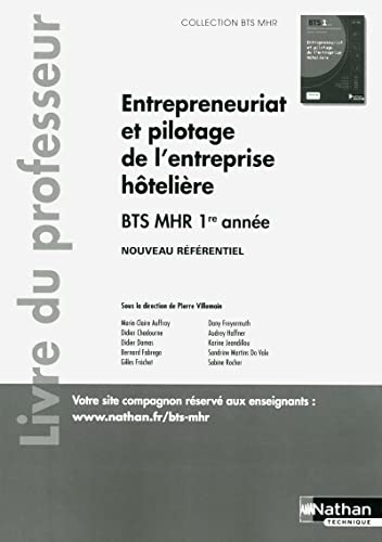 Entrepreneuriat et pilotage de l'entreprise hôtelière BTS MHR 1re année