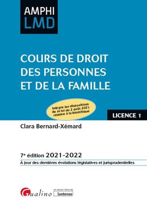 Cours de droit des personnes et de la famille