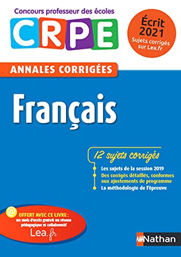 Annales corrigées CRPE Français - Ecrit 2020
