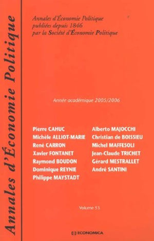 ANNALES D'ECONOMIE POLITIQUE 2005/2006