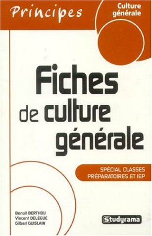 Fiches de culture générale: special classes préparatoires et IEP