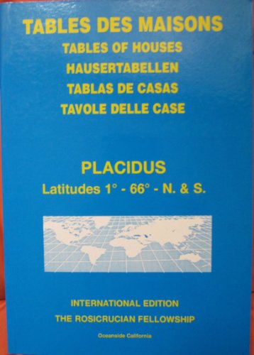 Table des maisons placidus : Latitudes 1° à 66° - Hémisphères Nord et Sud