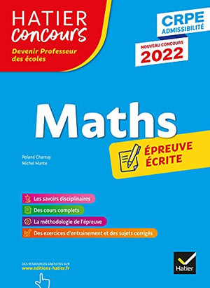 Mathématiques - CRPE 2022 - Epreuve écrite d'admissibilité