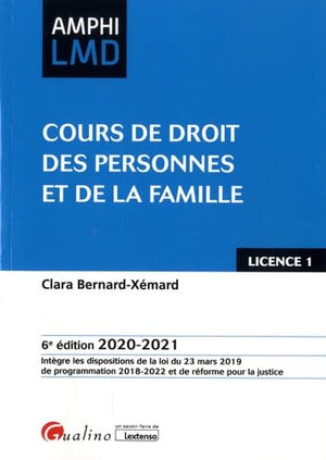 Cours de droit des personnes et de la famille