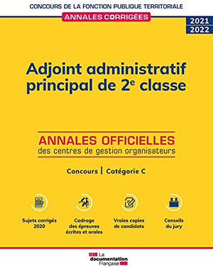 Adjoint administratif principal de 2e classe 2021 2022