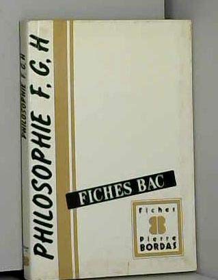 Fiches Bac Philosophie F/G/H