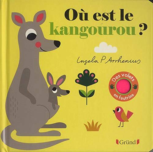 Où est le kangourou ? – Livre à rabats en feutrine et miroir – À partir de 6 mois