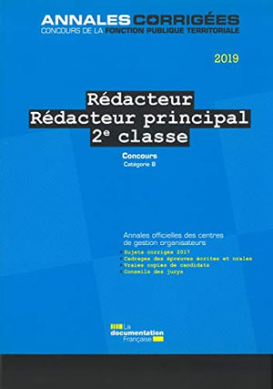 Concours rédacteur principal 2e classe 2019