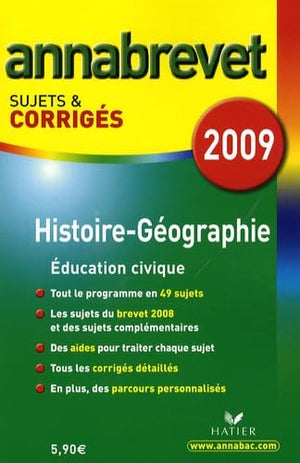 Histoire-géographie éducation civique 3e: Sujets et corrigés