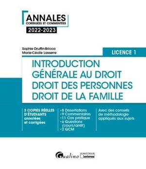 Introduction générale au droit et droit des personnes et de la famille - L1, 6ème édition