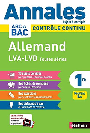 Annales ABC du Bac 2024 - Allemand 1re LVA-LVB Toutes séries