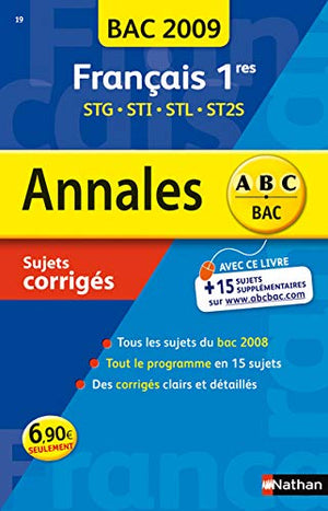 Annabac 2019 - Sujets et corrigés Français 1re