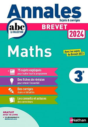 Annales ABC du Brevet 2024 - Maths 3e