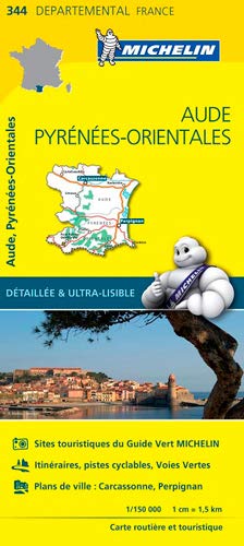 Carte départementale Michelin Aude, Pyrénées-Orientales