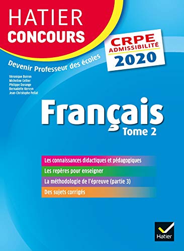 Français tome 2 - CRPE 2020 - Epreuve écrite d'admissibilité