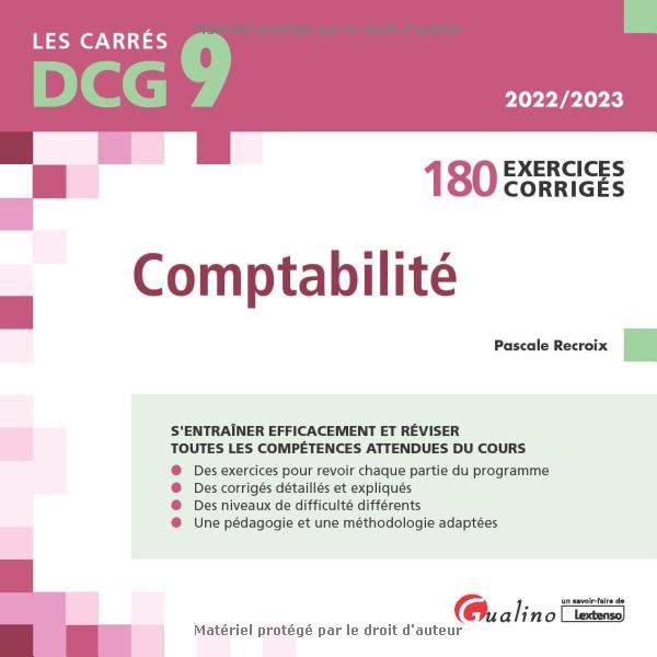 DCG 9 - Exercices corrigés de Comptabilité: 180 exercices corrigés