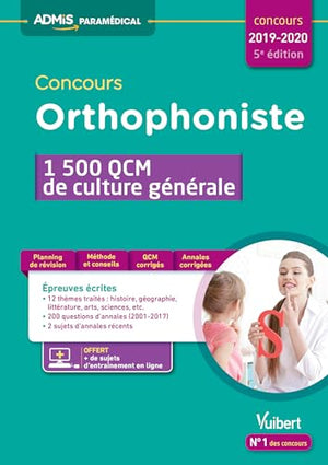 Concours Orthophoniste - 1500 QCM de culture générale