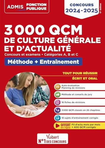 3000 QCM de culture générale et d'actualité, Concours et examens, Catégories B et C