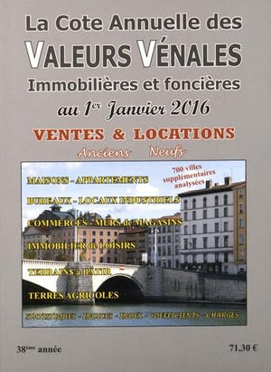 Valeurs vénales au 1er janvier 2016