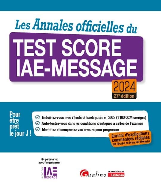 Les Annales officielles du Test Score IAE-Message