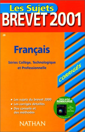 Annabrevet 2001 : Français (Corrigés)