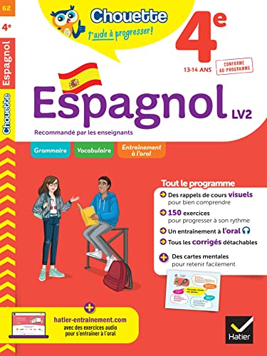 Espagnol 4e - LV2 (A1+, A2): cahier de révision et d'entraînement