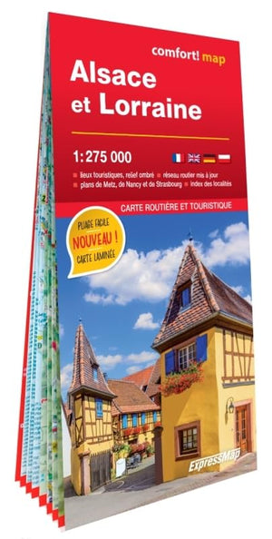 Alsace et Lorraine 1/275.000 (carte grand format laminée)