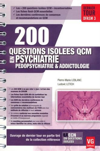 200 questions isolées QCM en psychiatrie, pédopsychiatrie & addictologie