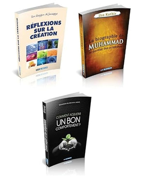 Pack 3 livres Dar Al-Muslim : Réflexion sur la création - La Biographie de Muhammad (SAW) - Comment acquérir un bon comportement ?