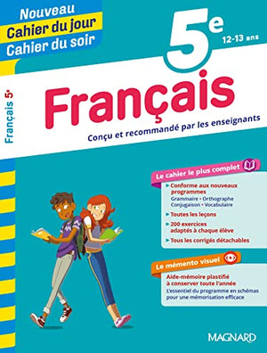 Cahier du jour/Cahier du soir Français 5e + mémento