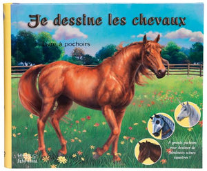 Je dessine les chevaux: Livre à pochoir