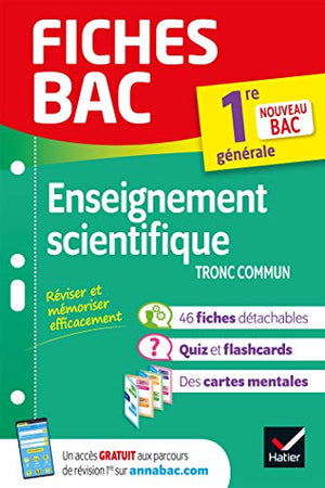 Fiches bac Enseignement scientifique 1re générale