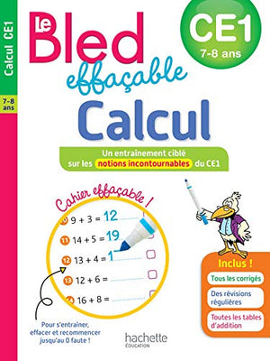 Bled effaçable Calcul CE1