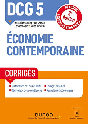 DCG 5 Economie contemporaine - Corrigés - 2e éd.