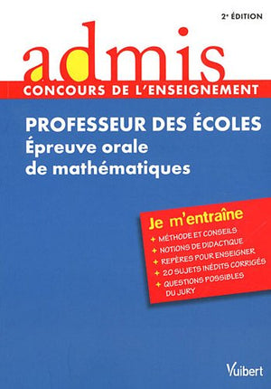 CRPE Epreuve orale de maths - Oral - Admis - je m'entraine